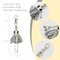 Wrapables Hanging Fashionista Doll Keychain, Crystal Rhinestone Keyring Bag Charm, Black and Gray